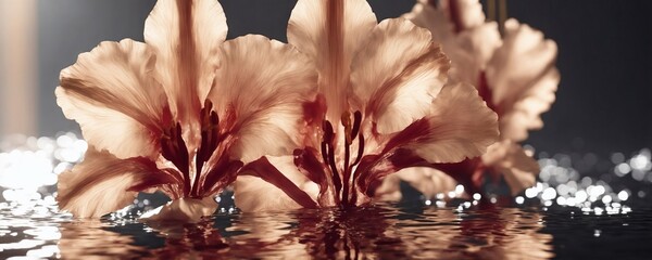 there are many flowers that are in the water on the table