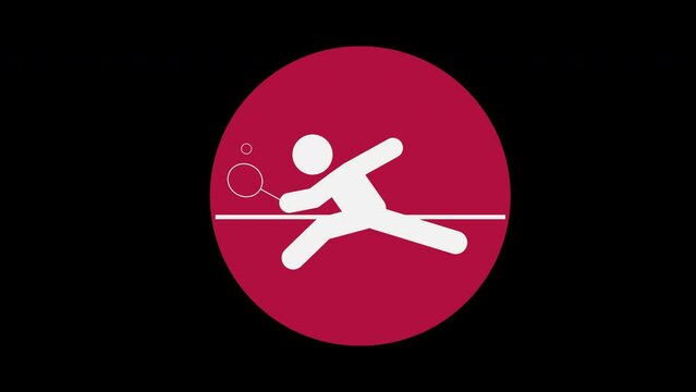 Pictograma de los Juegos Ol&iacute;mpicos de lado derecho con el deporte tenis de mesa con alpha en un circulo rojo