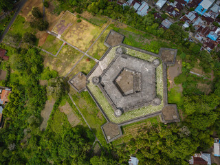 The View of Historical Belgica Fort in Banda Naira Island, Central Maluku, Indonesia