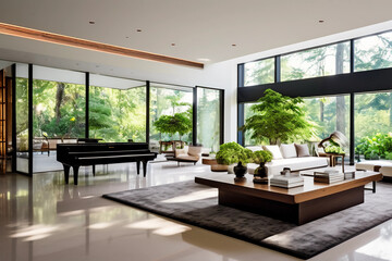 modern living room with furniture