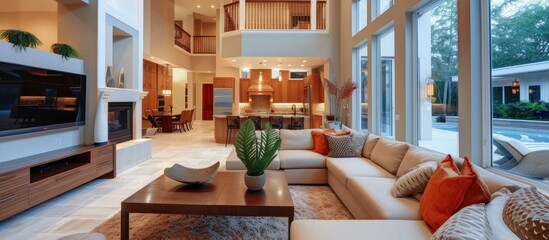 Obraz na płótnie Canvas Comfortable living space within a house's interior design