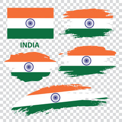 Set of vector flags of India