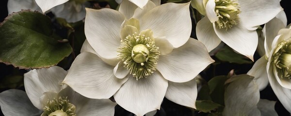 there are many white flowers that are blooming in the garden