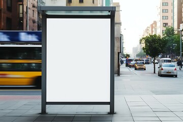 Advertising city billboard, vertical MOCKUP for advertising