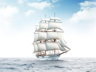 Ship in a Bottle Navigating Dreams Isolated on White Background AI Generated