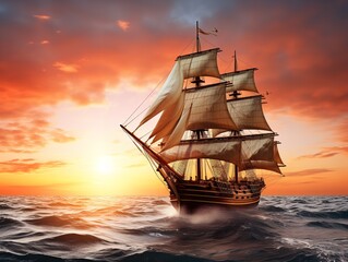 Obraz premium Ship in a Bottle Navigating Dreams Isolated on White Background AI Generated
