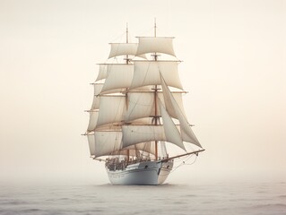 Ship in a Bottle Navigating Dreams Isolated on White Background AI Generated