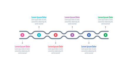 six-step infographic. timeline infographic. timeline template