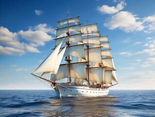 Fototapeta premium Ship in a Bottle Navigating Dreams Isolated on White Background AI Generated