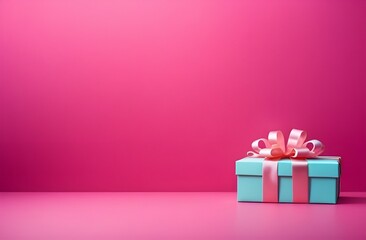 gift box with pink ribbon