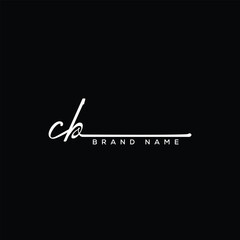CB letter beauty handwriting vector logo. 