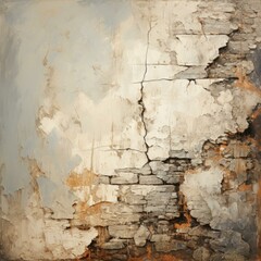 An abstract painting of a wall with peeling paint. Generative AI.