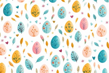 Fototapeta na wymiar vector image of easter eggs. Painted eggs. Background image of eggs with flowers. White background