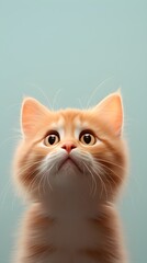 cat mobile wallpaper , best cat wallpaper evar an image of the cute looking orange kitten, in the style of hyperrealistic illustrations, dreamlike illustration,
