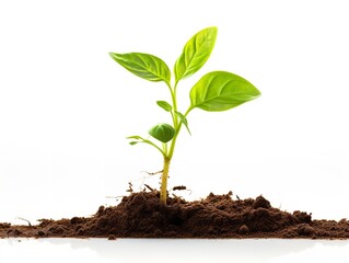 Sprouting Seedling Growth Potential Isolated on White Background AI Generated