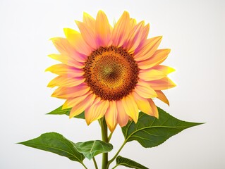 Sunflower Turning Towards Sun Positivity and Growth Isolated on White Background AI Generated