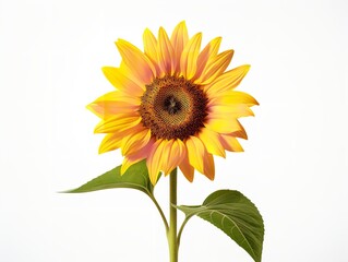 Obraz premium Sunflower Turning Towards Sun Positivity and Growth Isolated on White Background AI Generated