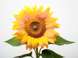 Obraz premium Sunflower Turning Towards Sun Positivity and Growth Isolated on White Background AI Generated