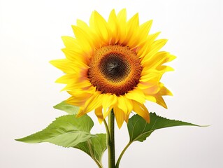 Sunflower Turning Towards Sun Positivity and Growth Isolated on White Background AI Generated