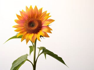 Obraz premium Sunflower Turning Towards Sun Positivity and Growth Isolated on White Background AI Generated
