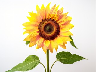 Sunflower Turning Towards Sun Positivity and Growth Isolated on White Background AI Generated