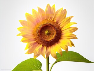 Obraz premium Sunflower Turning Towards Sun Positivity and Growth Isolated on White Background AI Generated