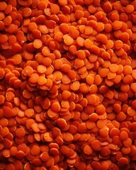 Fototapeta premium A large pile of orange colored beans. Generative AI.