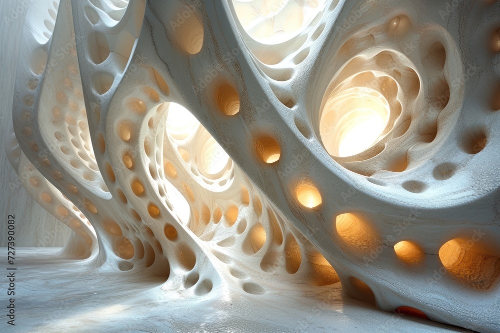 Poster abstract 3d design featuring intricate patterns and a play of light and shadow