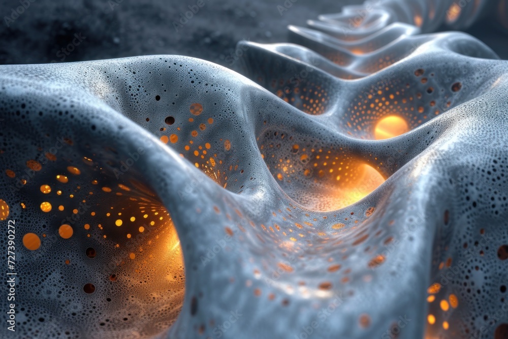 Poster abstract 3d design featuring intricate patterns and a play of light and shadow