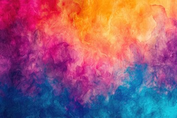 A vibrant painting showcasing a sky filled with various colors and adorned with fluffy clouds, A tie-dye inspired abstract background with vibrant hues, AI Generated