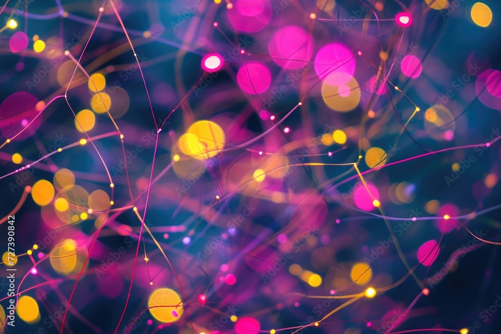 Poster this photo captures a group of lights in a blur, creating an abstract and vibrant visual element, a 