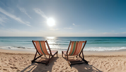 Deckchairs on the beach