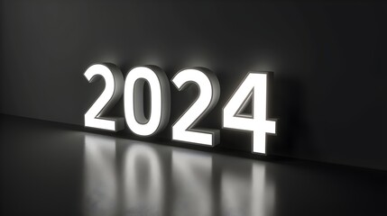 2024 Modern Minimalist Bold Display Text For Brand New Year (Generative AI)