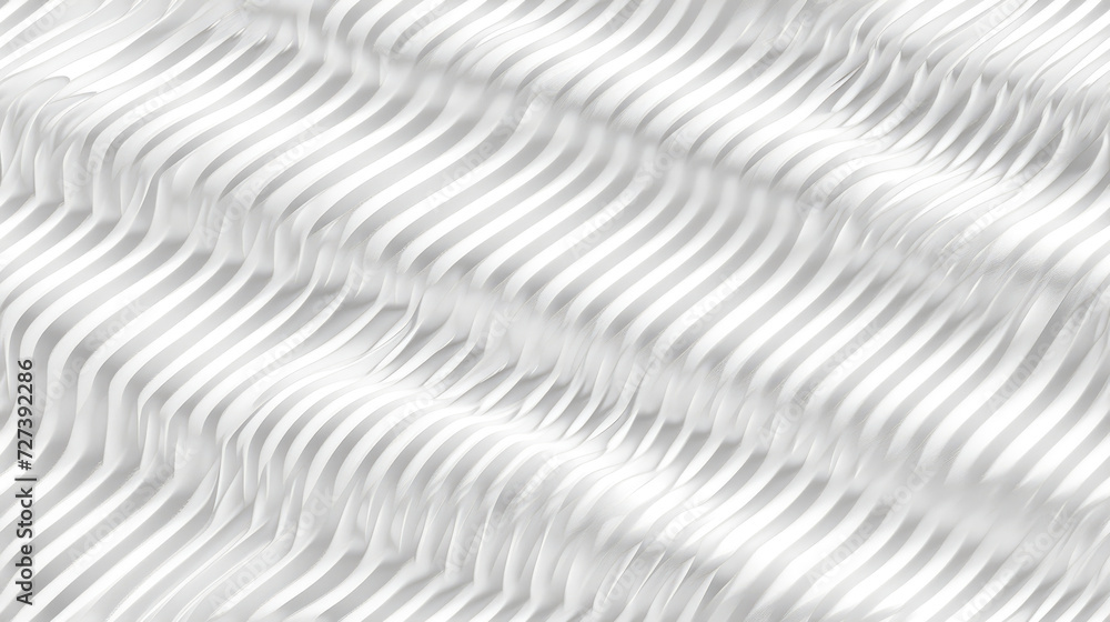Poster monochromatic image showcasing a dynamic wave pattern in silver, creating a sense of movement and fl