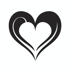 black and white heart
