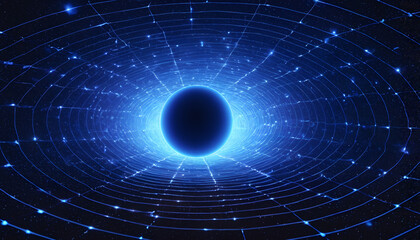 A black hole in a gravity mesh.