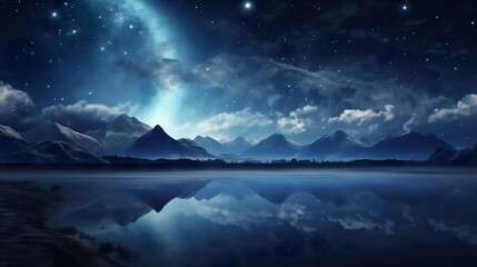 Naklejka premium night sky and clouds