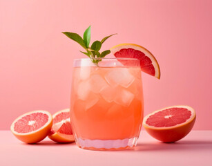 glass of grapefruit cold drink