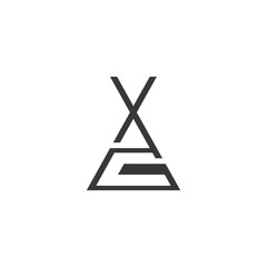 Alphabet Initials logo GX, XG, X and G