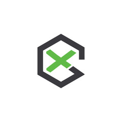 Alphabet letters Initials Monogram logo GX, XG, G and X