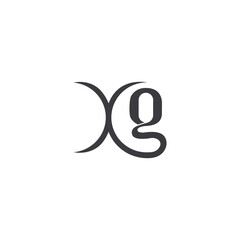 Alphabet letters Initials Monogram logo GX, XG, G and X