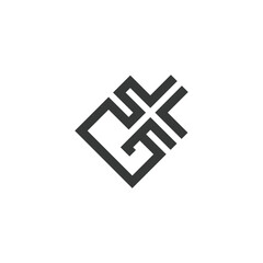 GX, XG, Abstract initial monogram letter alphabet logo design