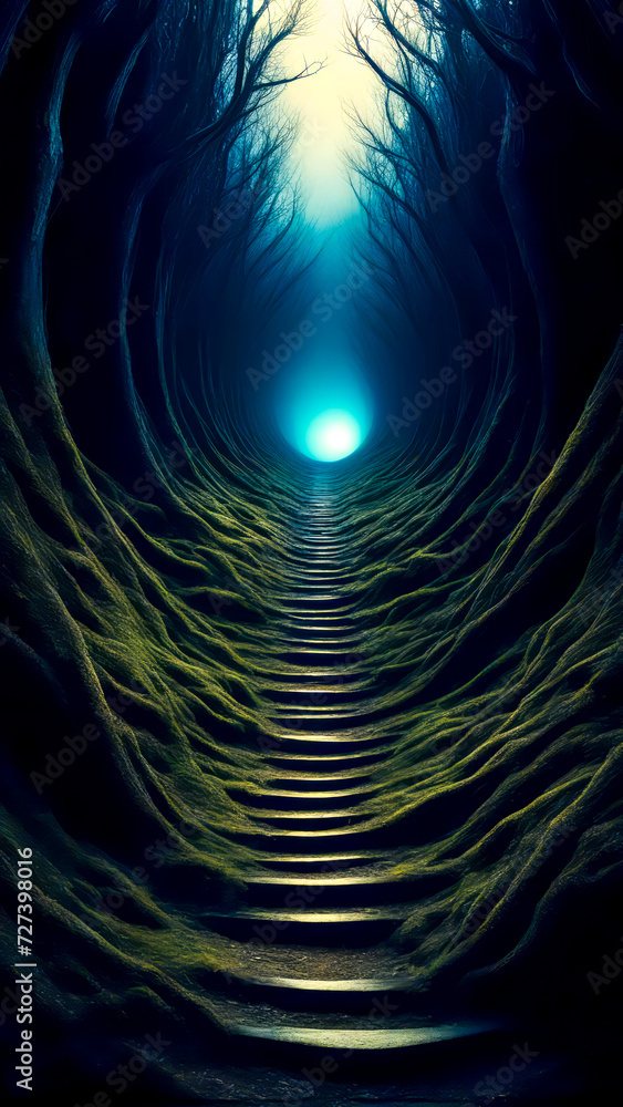 Poster dark tunnel with light at the end of the tunnel is shown.