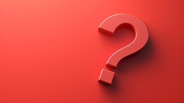 red question mark on red gradient background