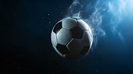 Fototapeta premium kinetic energy of a suspended soccer ball frozen in mid-air