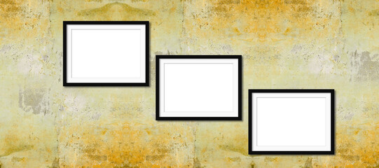 Realistic picture frame collage isolated on white background for mockup. Perfect for your presentations. wall interior with photo frame collage.
