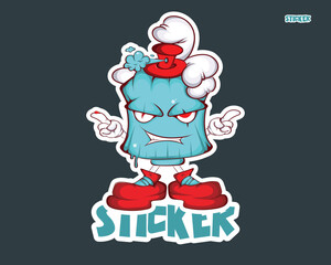 cool sticker design.graffiti sticker.vector icon illustration