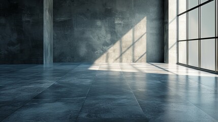 A stark, monochromatic concrete floor, embracing the essence of minimalism in interior design.