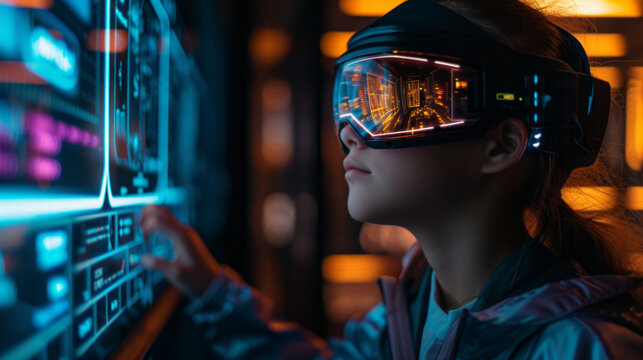 A futuristic coding workshop with holographic coding interfaces.