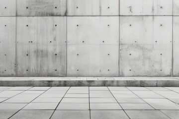 A smooth, gray concrete wall, embodying minimalist simplicity with its clean lines and neutral palette.
